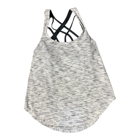 Lululemon Strappy Open Back Tank Top Women’s Size 4 Gray Pattern Athletic Yoga - Picture 3 of 9